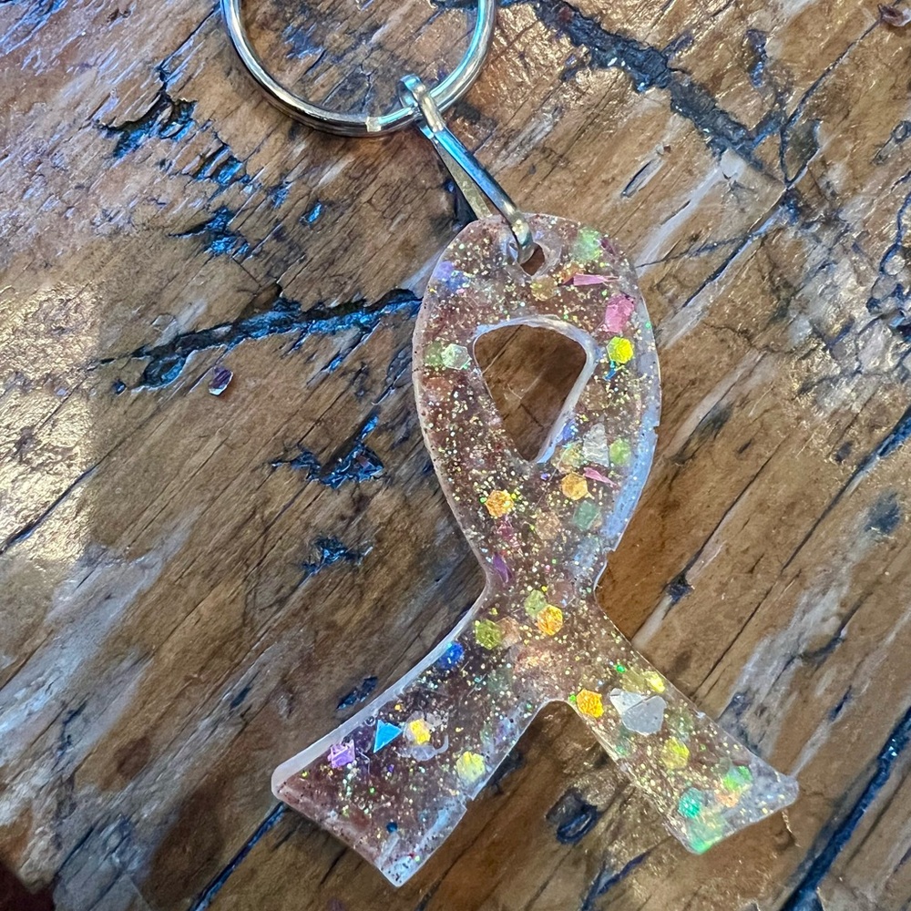 Glitter Ribbon Keychain